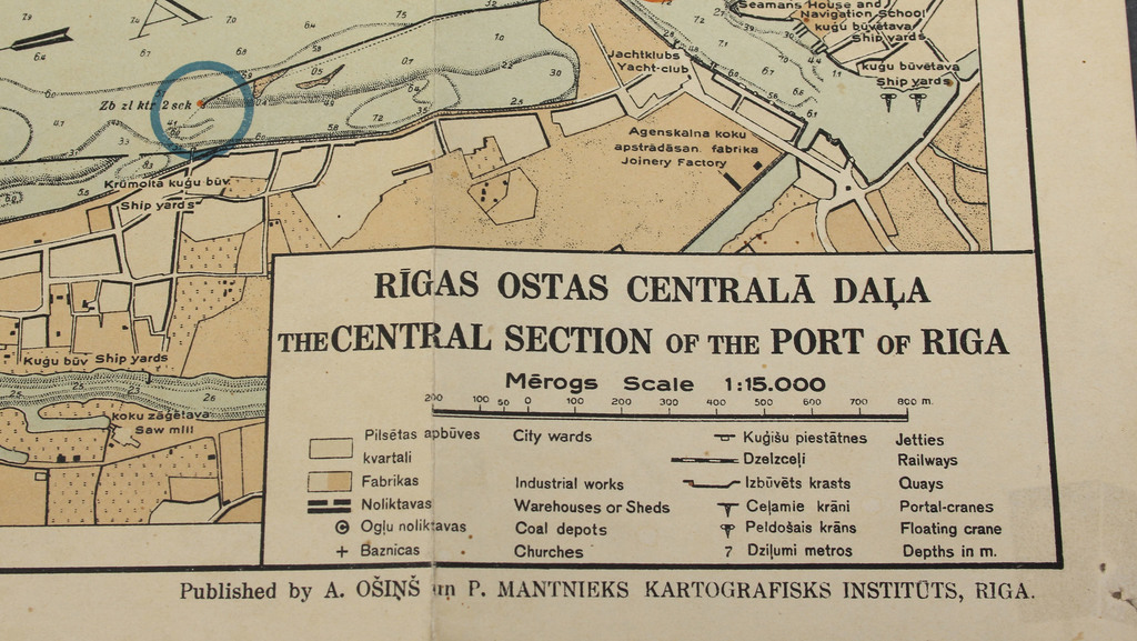 Map of central part of Riga port