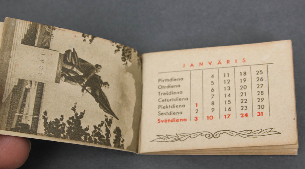 Миниатюрный формат календаря с видами Риги 1960 года