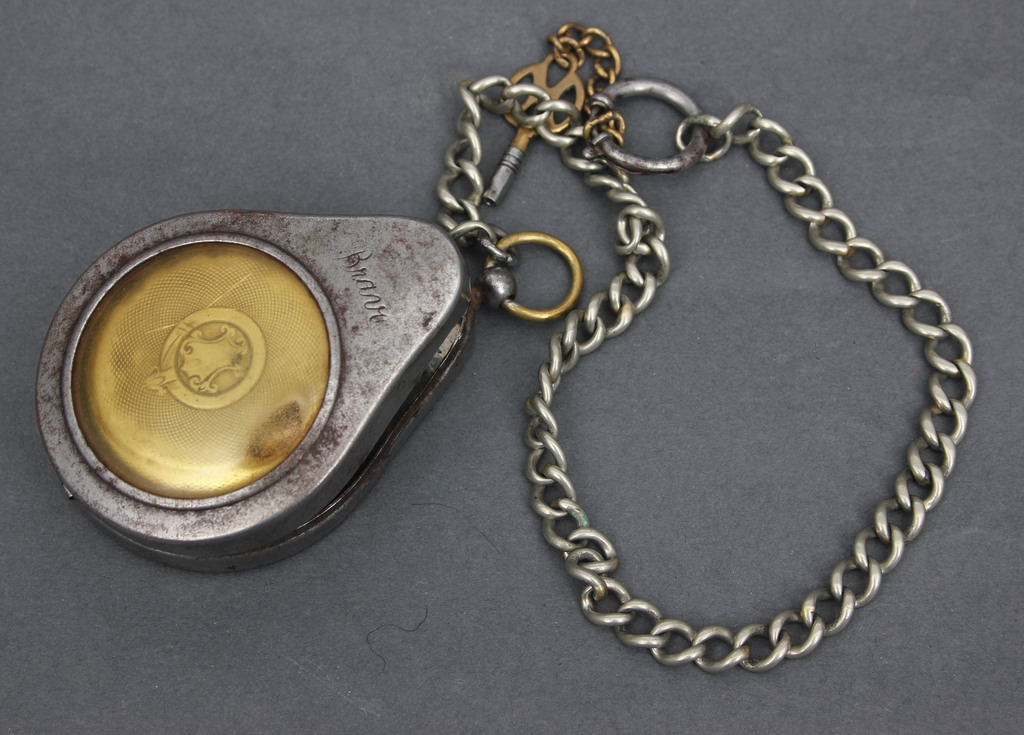 Silver pocket watches Georges Farve Jacot Locle with carrying case and chain
