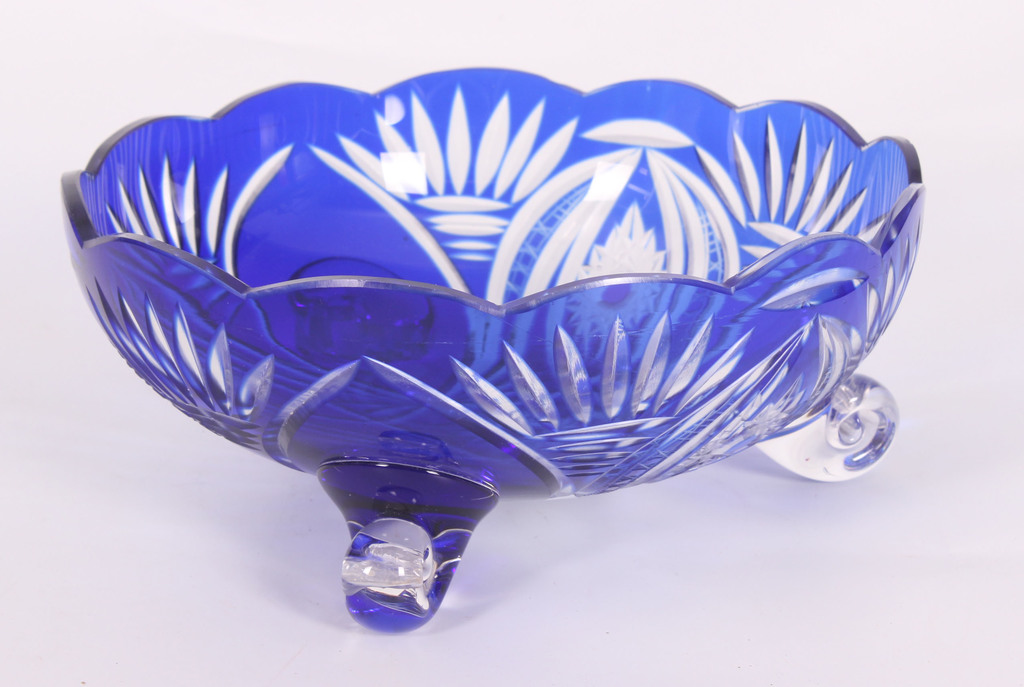 Blue glass candy bowl
