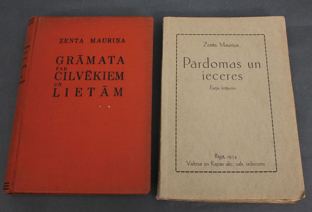 2 книги Зента Маурина - Pārdomas un ieceres, Grāmata par cilvēkiem un lietām