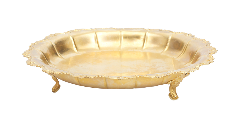 Silver fruit bowl with gilding