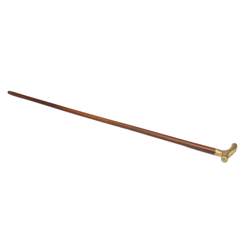 Walnut walking stick with gold handle 