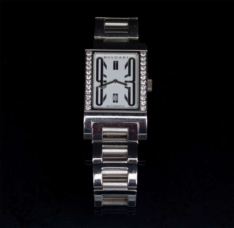 BVLGARI white gold wristwatch with diamonds from 