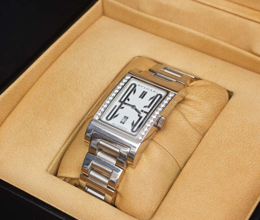 BVLGARI white gold wristwatch with diamonds from 