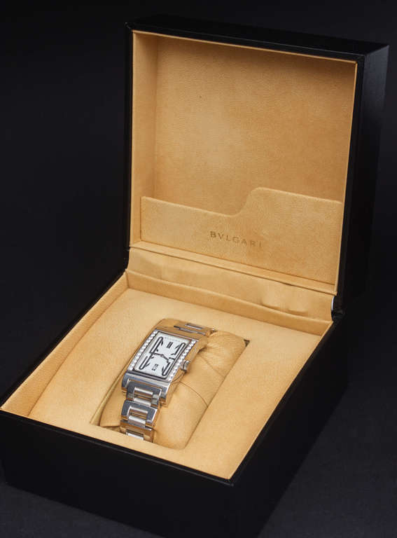 BVLGARI  Baltā zelta rokaspulkstenis ar briljantiem no kolekcijas 