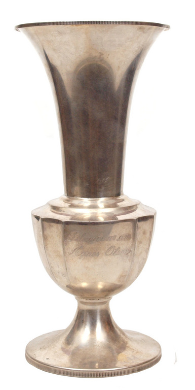 Silver vase with engraving