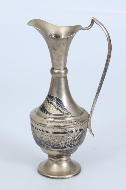 Silver mug with blackening