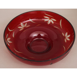 Red glass bowl