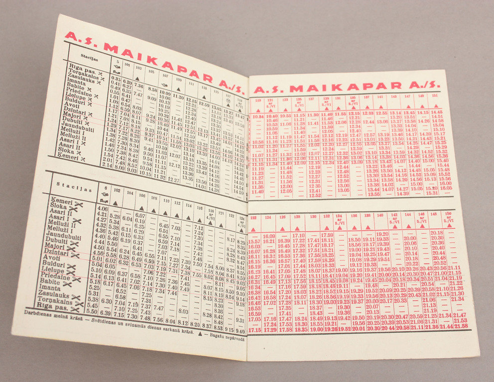 1938.gada vasaras vilcienu saraksts