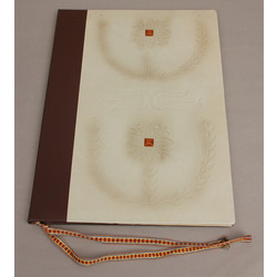 Leather folder with amber