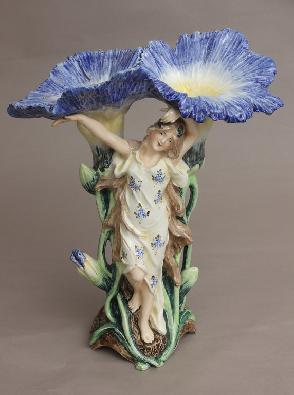 Art Nouveau porcelain vase / candlestick 