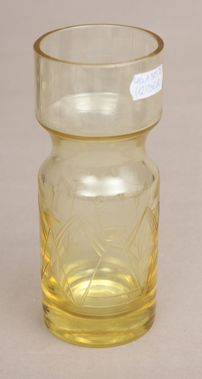 Yellow glass vase