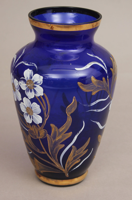 Blue glass vase 