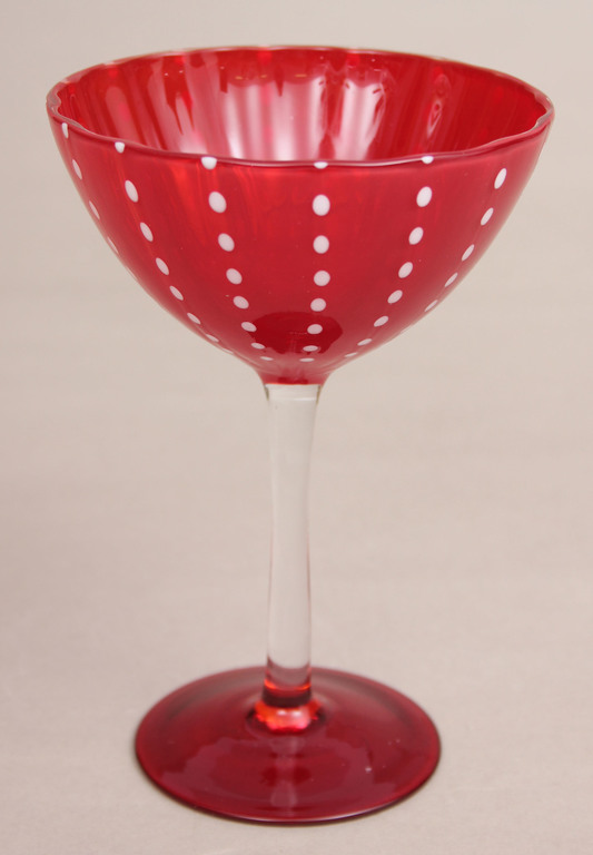 Red glass cocktail glass 