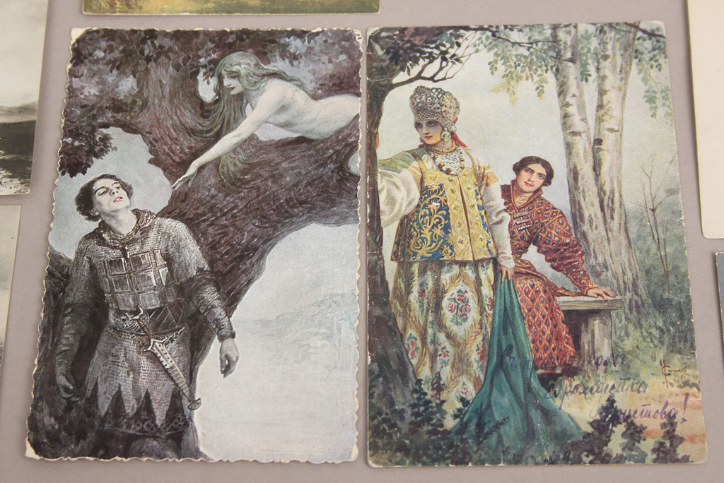 Postcards 14 pcs. with reproductions of paintings by Russian artists