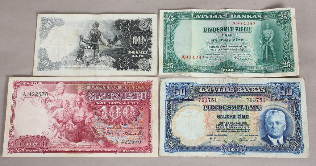 Banknotes - 10 lati, 25 lati, 50 lati, 100 lati