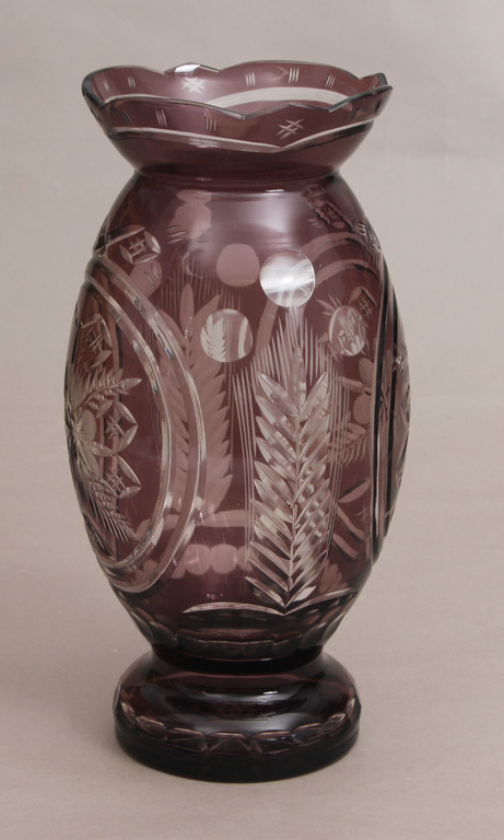 Colored glass vase 