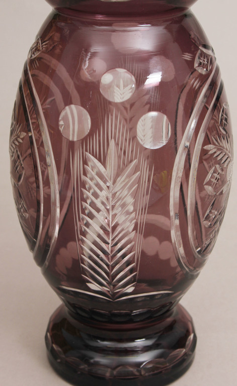 Цветная стеклянная ваза 