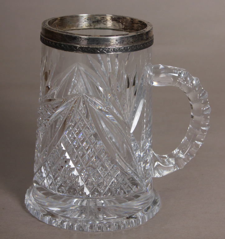 Crystal cup with silver finish