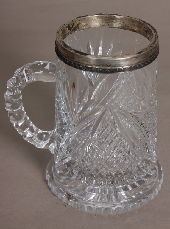 Хрустальная чашка с серебряной отделкой