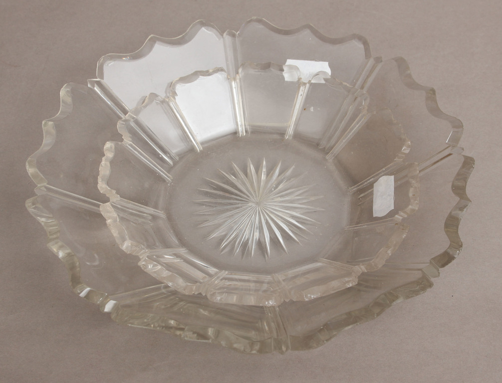 Crystal serving dishes 2 pcs.