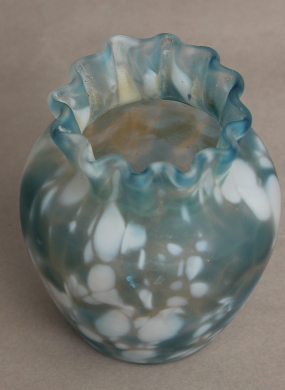 Colored glass vase in Art Nouveau style