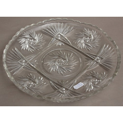 Crystal serving bowl with silver finish