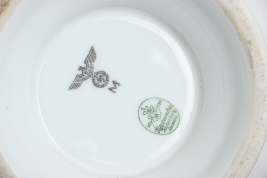 Porcelain terrine with swastika sign