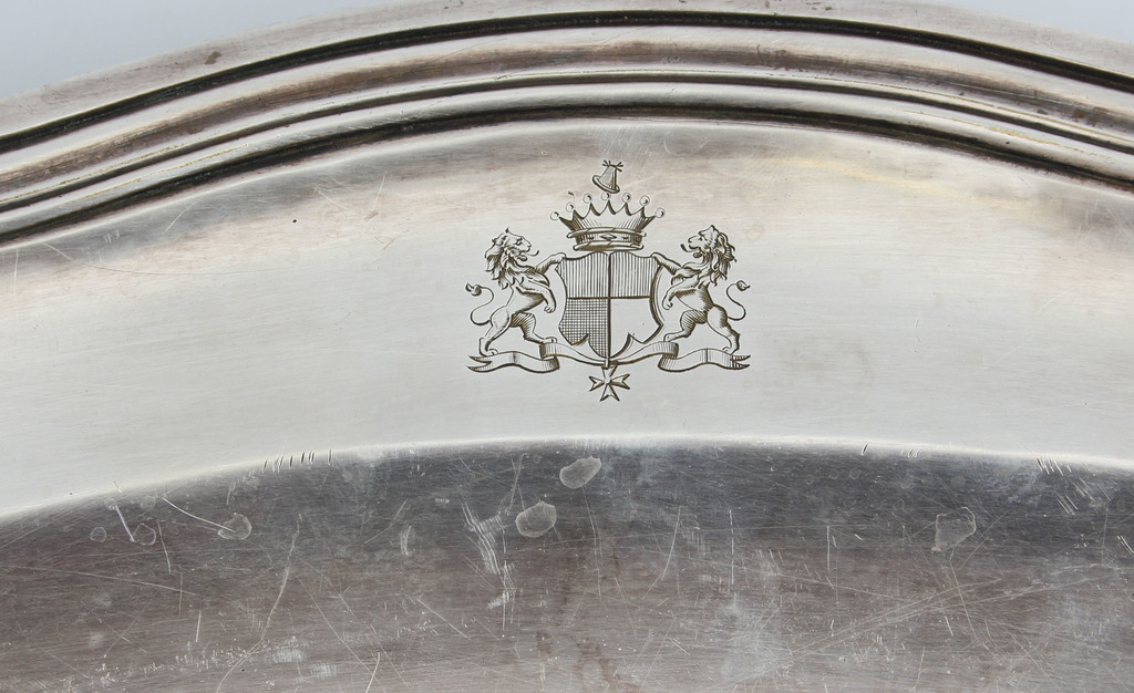 Silver-plated metal tray 
