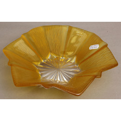 Colored glass fruit bowl