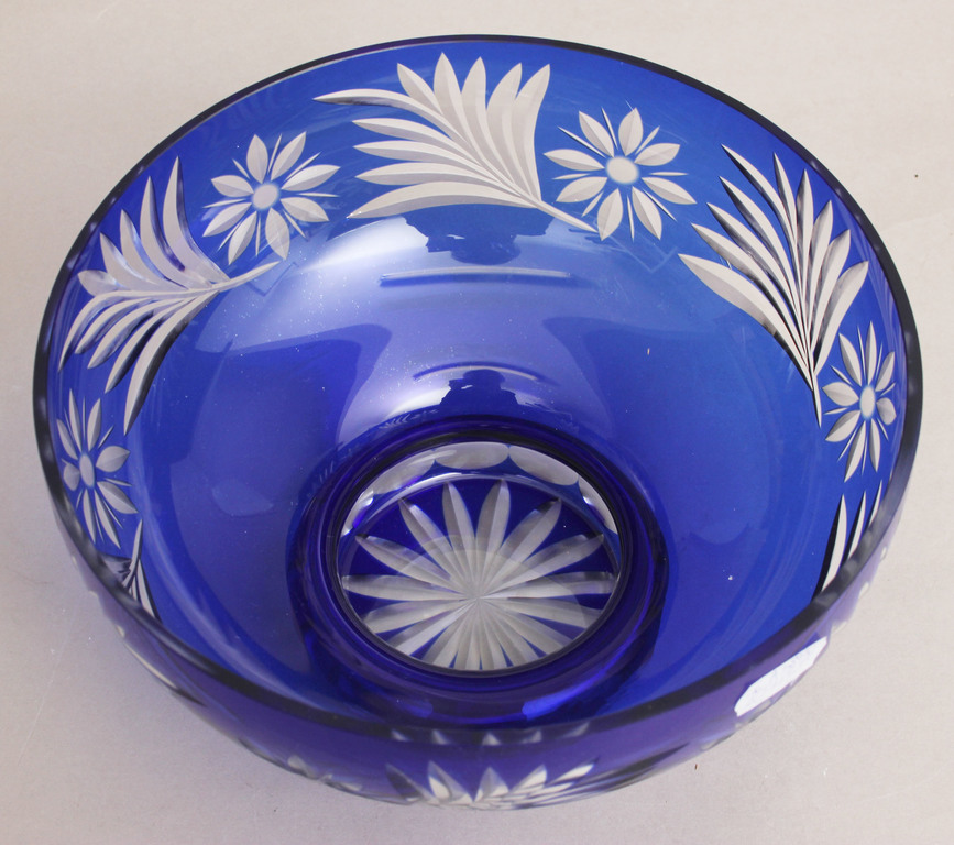 Blue glass bowl
