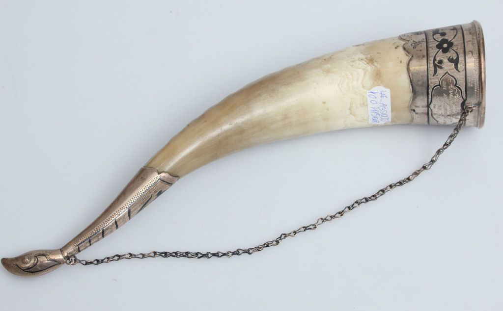 Bone cornucopia with silver finish
