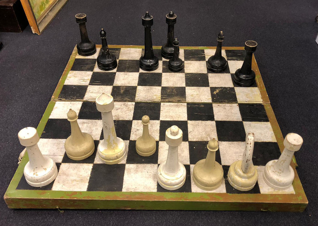 Wooden chess (large, incomplete set)