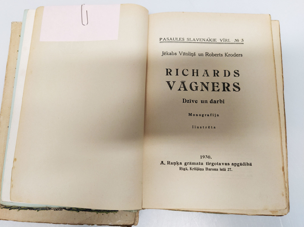 2 books  - Rihards Vāgners, Rabindranats Tagore