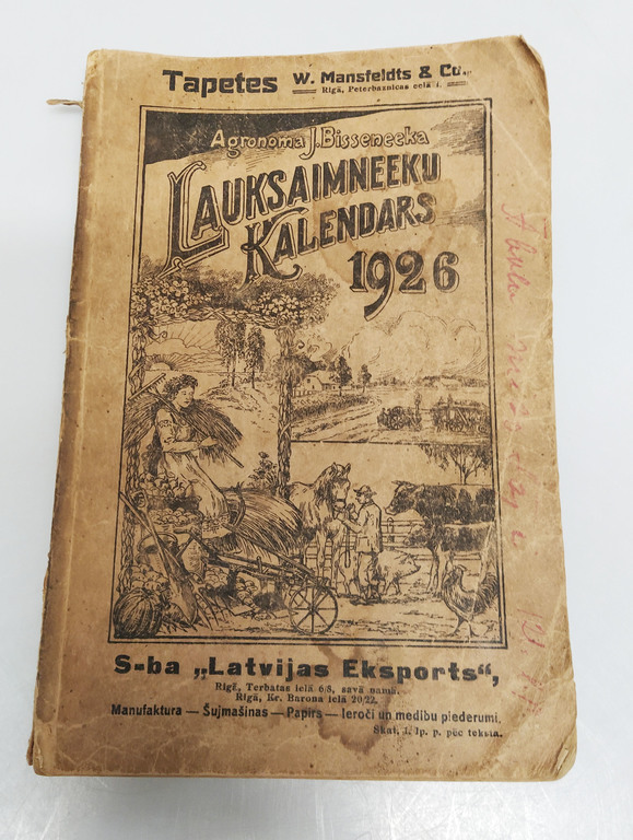 J.Bisenieks, Lauksaimnieku kalendārs 1926
