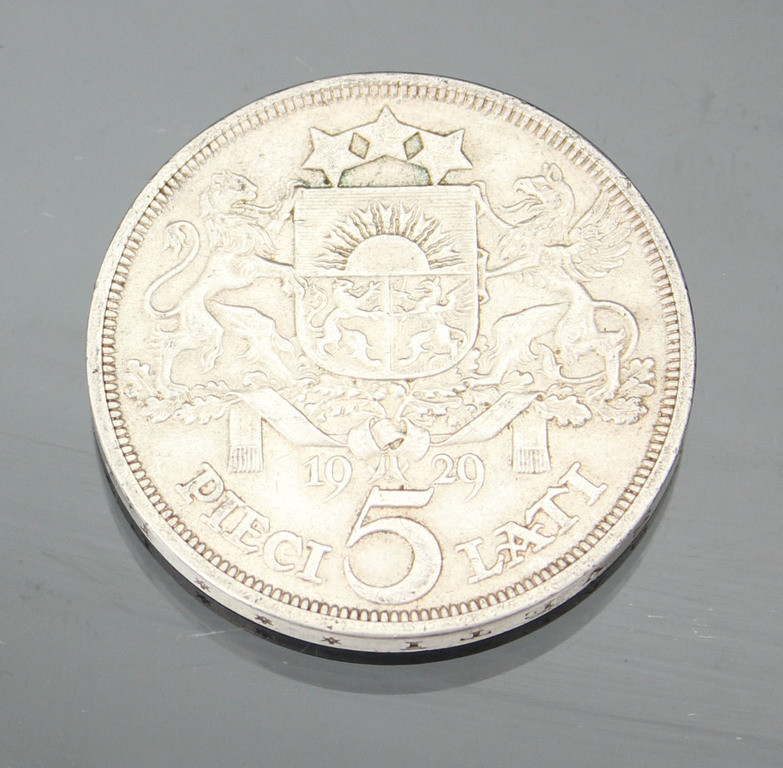 Silver 5 lats coin
