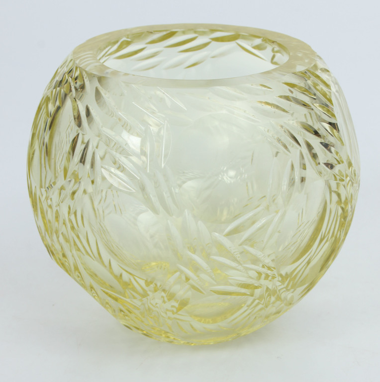 Vase made from yellow glass