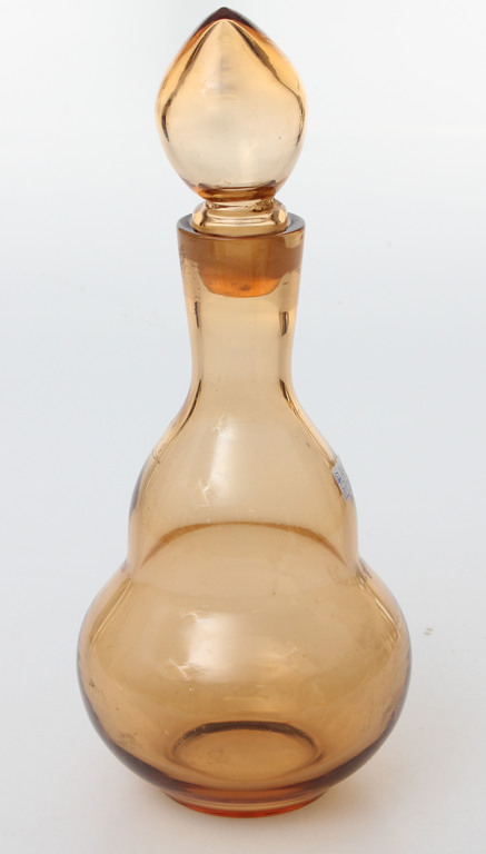 Orange glass decanter