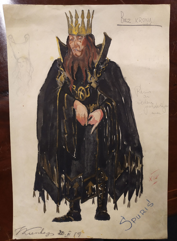 Scenography - costume sketch for Spuris