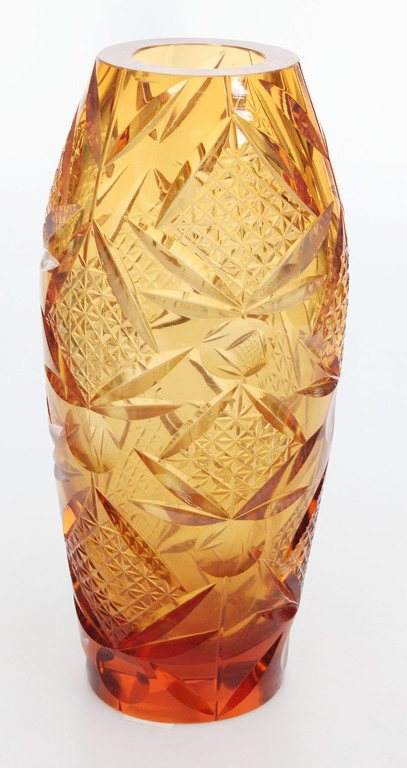 Orange glass vase