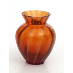 Небольщая оранжевый стеклянная ваза 