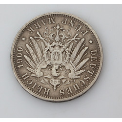 Серебряная монета 5 марaк 1900 г.