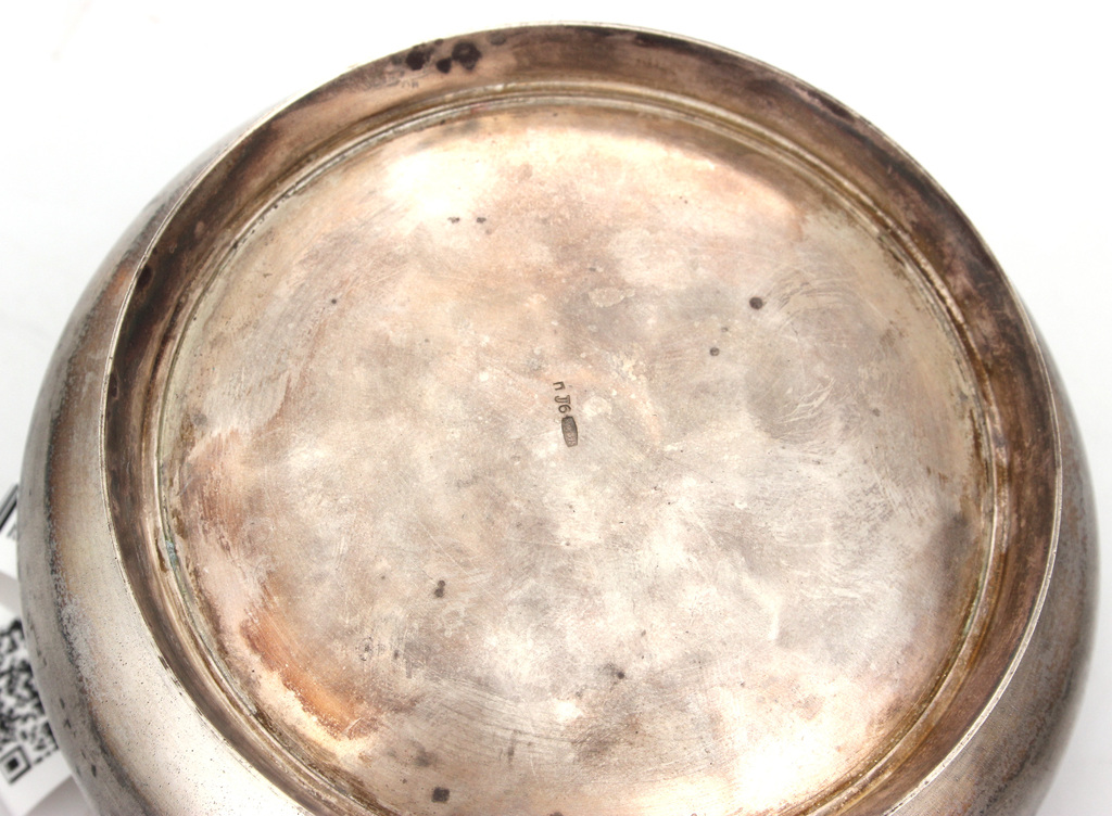 Silver sugar-basin with spoon
