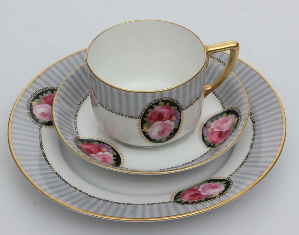  Porcelain set - cup, saucer, plate (trio) for 8 people (spare 5 cups and 2 plates)