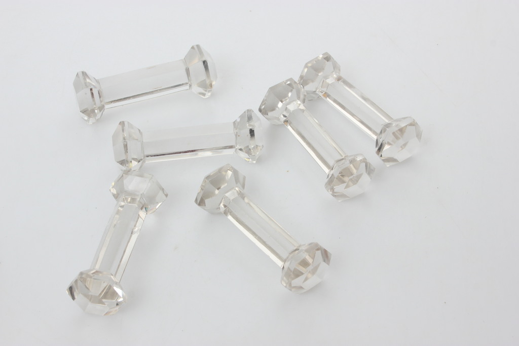 Art deco style crystal cutlery holders (6 pcs.)