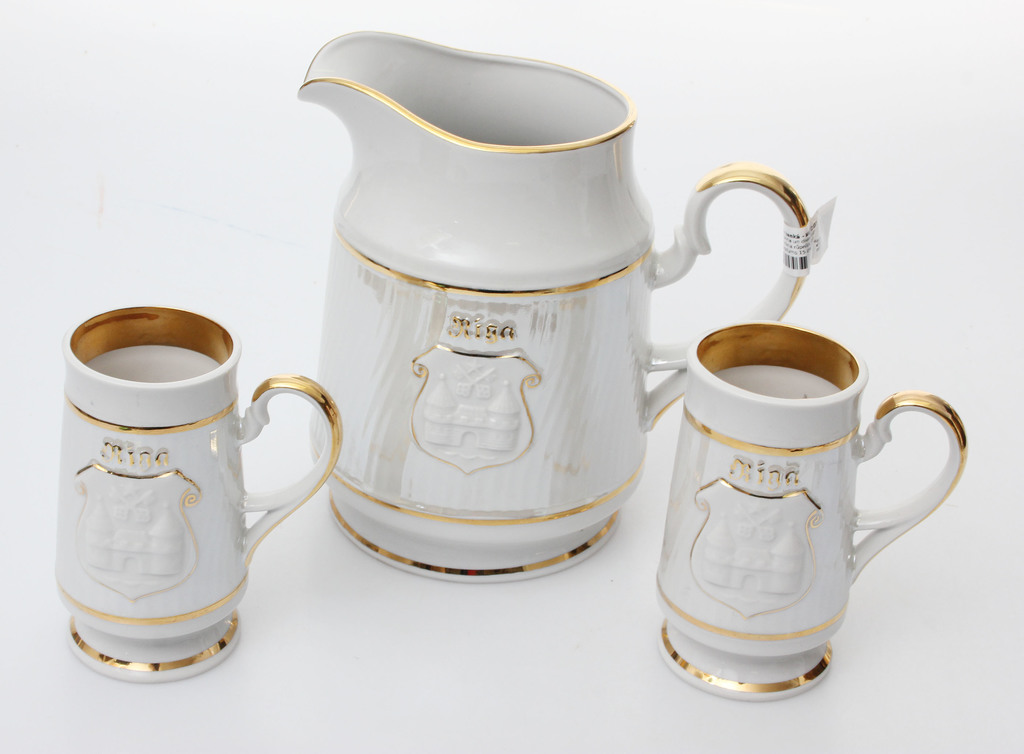 Porcelain set - Jug and two mugs