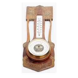 Art Nouveau wooden barometer