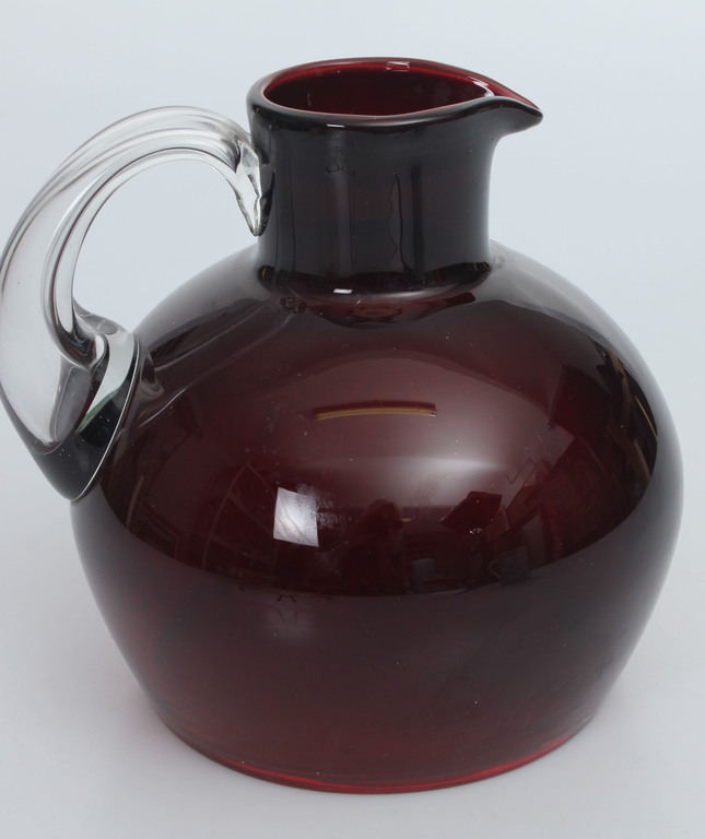 Red glass pitcher