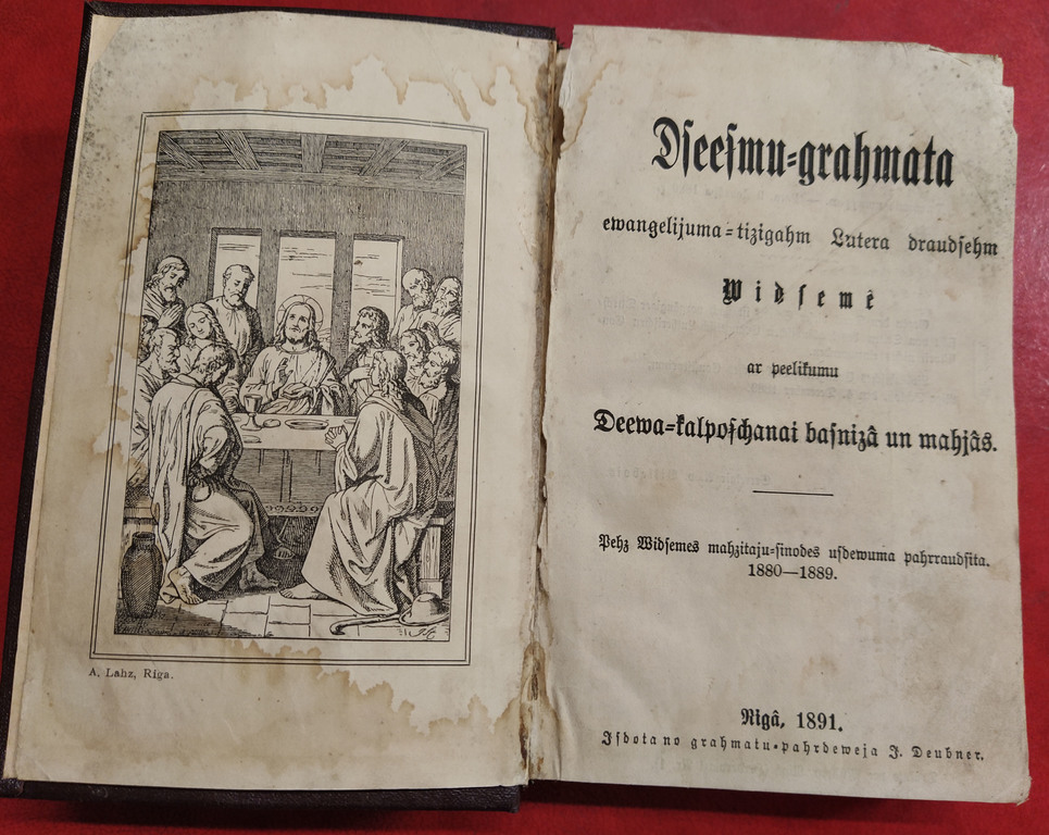 Dziesmu grāmata evanģēlijuma ticigām Lutera draudzēm Vidzemē ar pielikumu Dieva kalopašanai baznīcā un mājās